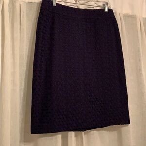 3. Talbots A Line Skirt in Navy blue eyelet.  Size 8.